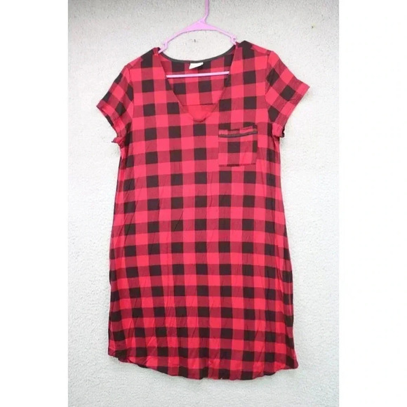 Soma Women's Red and Black Check Night Gown-Size Small-Soft - Picture 1 of 8